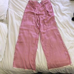 Anthropologie wide leg satin pant